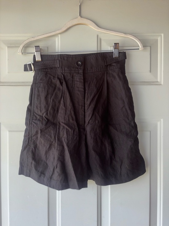 COS Pants - COS Black High-Waist A-Line Cotton Shorts